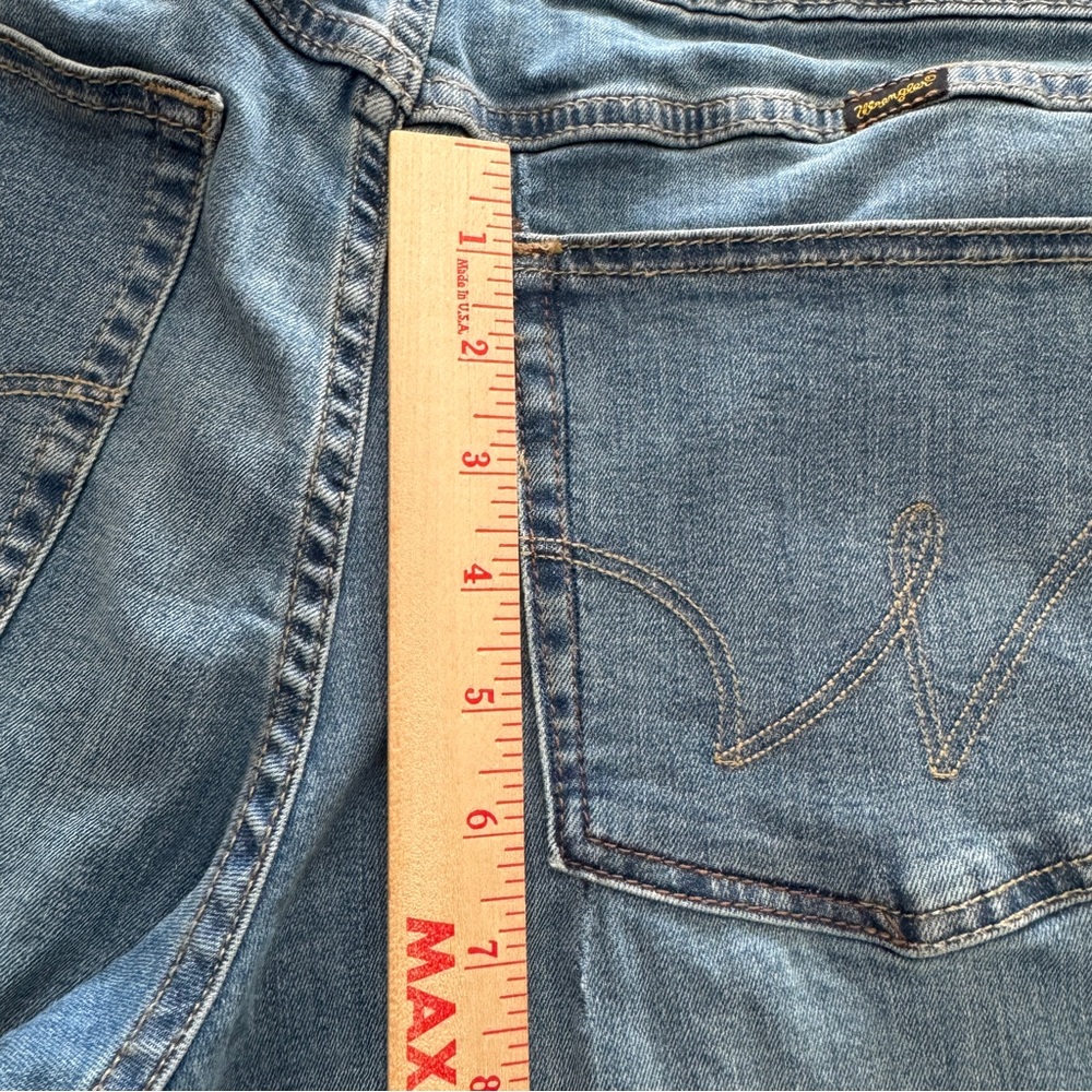 Wrangler Low Rise Straight Leg Jeans 13/14x34 Light Wash Western Stretch Denim - Picture 10 of 16